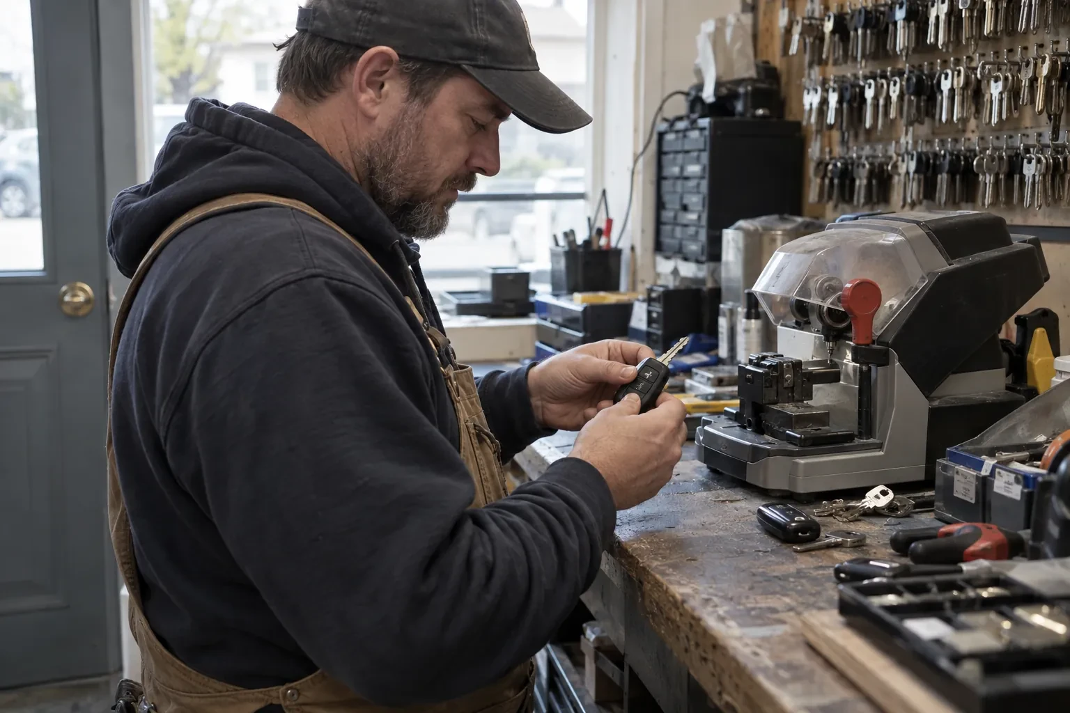 Illustrative locksmith scene; not an actual job
